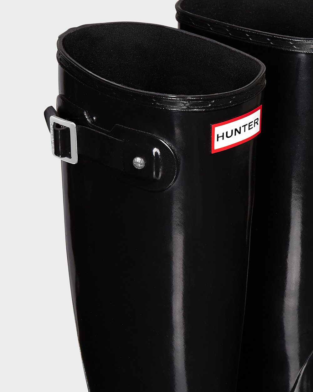 Botas de Lluvia Altas Hunter Mujer - Original Gloss - Negros - UBLEVSJ-80